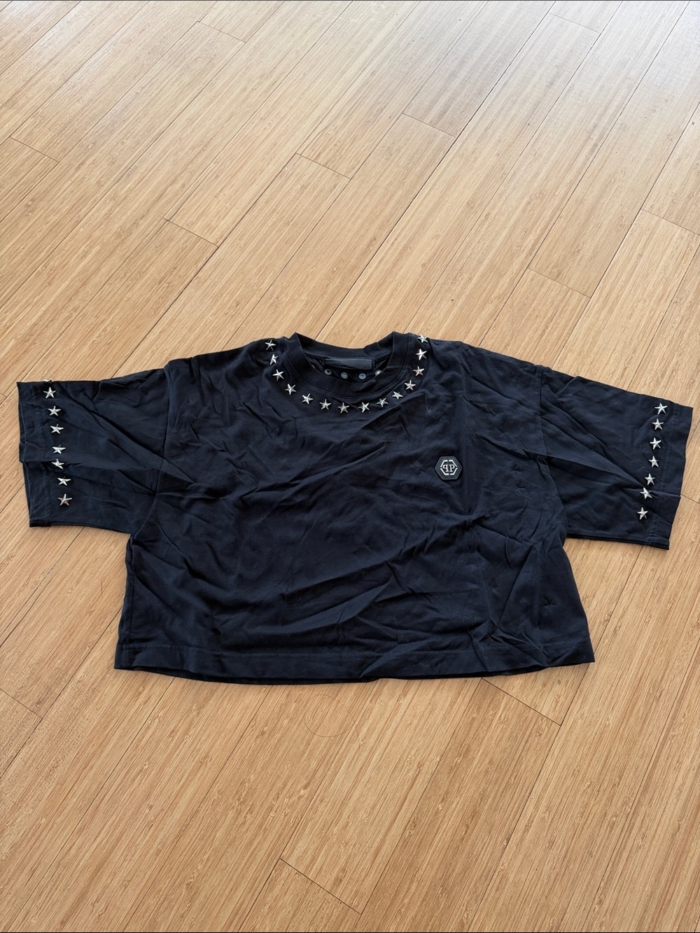 Philipp Plein Black Star-Trim Short Sleeve Tee